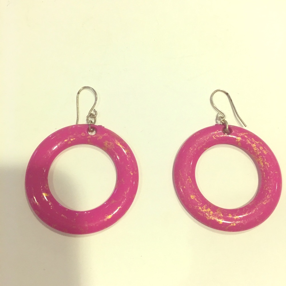 Circle Pink Earrings